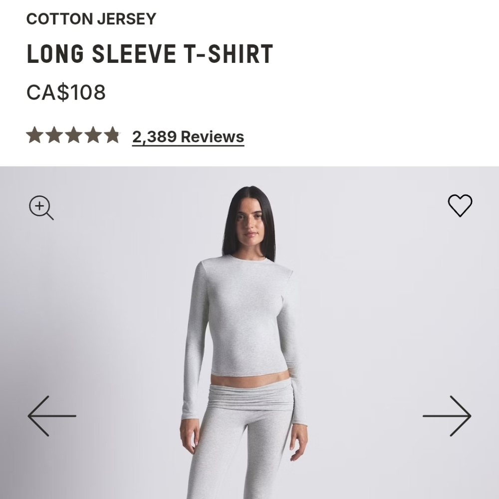 SKIMS Cotton Jersey Long Sleeve Tee